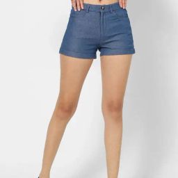 VASTRADO Blue Plain Denim Shorts-picture-38