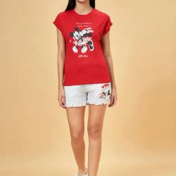 Dreamz by Pantaloons Red & Grey Cotton Printed T-Shirt Shorts Set-picture-19