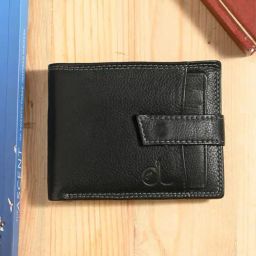 Clog London Black Leather Small Bi-Fold Wallet for Men-picture-46