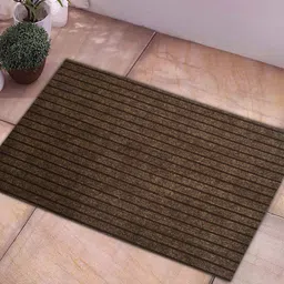Kuber Industries Brown Striped All Weather Anti-Skid Microfibre Doormats-image-96