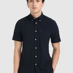 Tommy Hilfiger Men Button-Down Collar Textured Cotton Casual Shirt-picture-47