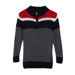 Blue Giraffe Kids Navy Color Block Pattern Sweater-image-52