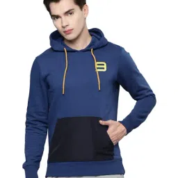 ALCIS Blue Colour-Block Hooded Sweatshirt-picture-27