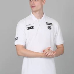 Cantabil White Regular Fit Polo T-Shirt-image-58