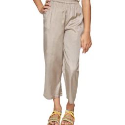 Global Desi Girl Grey Solid Trousers-image-7