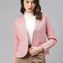 Cottinfab Pink Striped Blazer-image-50