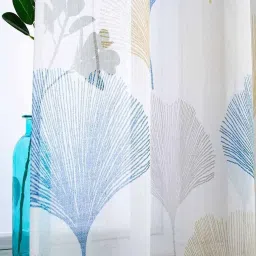 Urban Space Multicolor Polyester Window Curtain With Tieback & Eyelet - Set of 2 image 1