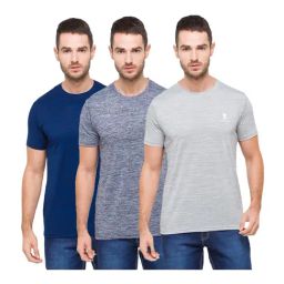 Giordano Multicolor Cotton Slim Fit Self Pattern T-Shirt-image-47