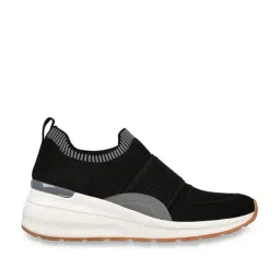 Skechers Women's BILLION - OVER THE TOP Black Lifestyle Slip On Shoe-23