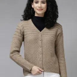 Cayman Beige Self Pattern Cardigan-image-74