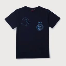 Gini & Jony Kids Navy Cotton Printed T-Shirt-image-12