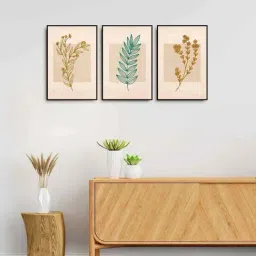 999Store Multicolor Canvas Wall Painting Panel With Fibre Frame - Set of 3-17