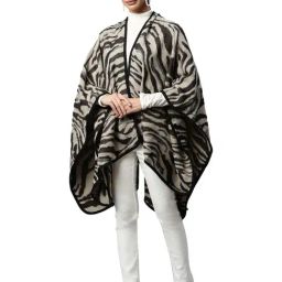 Global Republic Beige Animal Printed Cape-image-13