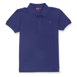 Gini & Jony Kids Navy Cotton Regular Fit Polo T-Shirt-picture-26