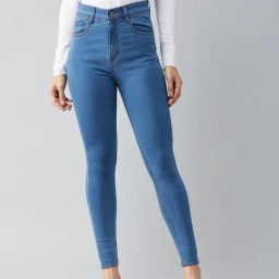 DOLCE CRUDO Blue Skinny Fit High Rise Jeans-image-64