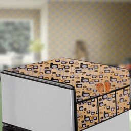 The Furnishing Tree Beige Printed Refrigerator Cover-image-86