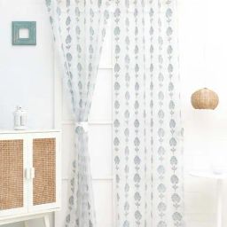 Ariana Aqua Polyester Pearl Sheer 7 ft Curtain-picture-7