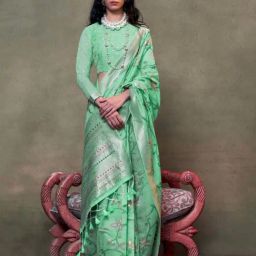 Odette Green Woven Design Saree-picture-36