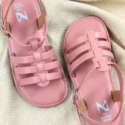 Madras Trunk Kids Pink Ankle Strap Sandals-image-54