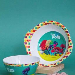 Servewell Trolls Melamine Bowl With Handle - Set of 2-41
