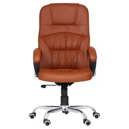 Da URBAN Clayton Tan High Back Revolving Leatherette Ergonomic Home & Office Executive Chair-image-39
