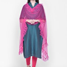 Dupatta Bazaar Women Fuchsia Pink Solid Dupatta-19