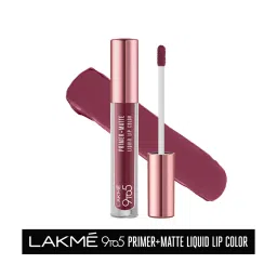 Lakme 9 to 5 Primer Plus Matte Liquid Lip Color MM1 Edgy Mauve - 4.2 ml image 2