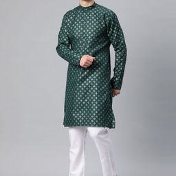 Luxrio Men Ethnic Motifs Printed Mandarin Collar Kurta-picture-50