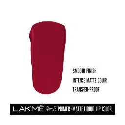 Lakme 9 to 5 Primer Plus Matte Liquid Lip Color MM3 Crisp Wine - 4.2 ml image 3