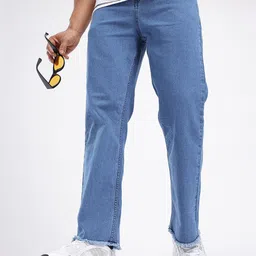 glitchez Men Grind-Ready Straight Cropped Light Fade Stretchable Jeans-image-31