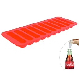 HAZEL 10 Cavity Silicon Chocolate Bar Ice Cube Mould, 1 Pc, Red image 3