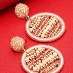 Madame Pink & Gold Circular Drop Earrings-image-1
