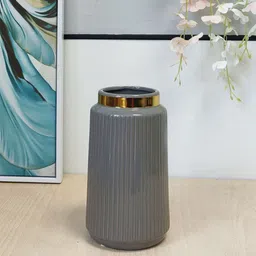 Art Street Grey Textured Ceramic Flower Vase-image-54