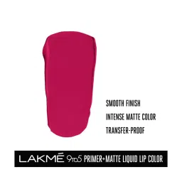 Lakme 9 to 5 Primer Plus Matte Liquid Lip Color MP2 Power Pink - 4.2 ml image 3