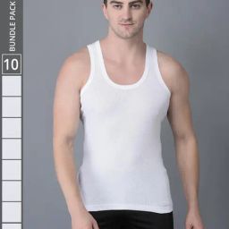Dollar Bigboss White Cotton Regular Fit Vest - Pack Of 10-image-92
