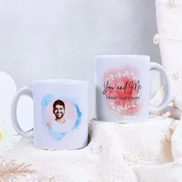 FNP Pink & Blue Ceramic Lovebirds Personalised Mug Set For Valentine (325ml) - Set of 2-image-19