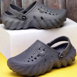 Asian Men's Grey Back Strap Clogs-image-42