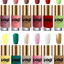 VOLO Set Of 12 Extra Shine Vibrant Shades Combo Nail Polish- 9.9ml Each- No-230-50