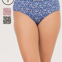 Clovia Multicolor Cotton Regular Fit Floral Print Panties - Pack Of 3-image-59