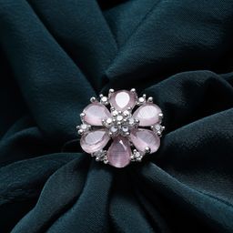 PANASH Silver-Plated & AD Studded Adjustable Finger Ring-picture-18