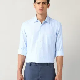 Arrow Blue Cotton Regular Fit Texture Shirt-picture-41