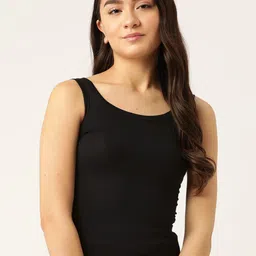 Lady Lyka Women Black Solid Cotton Camisole-image-15