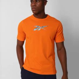 Reebok Orange Slim Fit Train Speedwick Gfx Sports T-Shirt-image-23