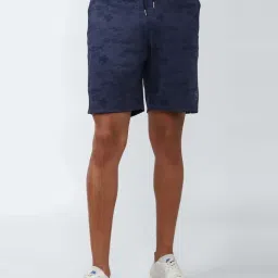 Van Heusen Flex Blue Regular Fit Printed Shorts image 1