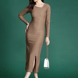 dressberry bizwear DressBerry Ribbed Bodycon Midi Dress-picture-17