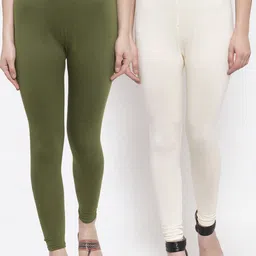TAG 7 Women Pack Of 2 Solid Ankle-Length Leggings-image-57