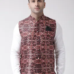 Hangup Men Printed Woven Nehru Jacket-image-81