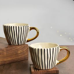 StyleMyWay Black & White 2 Pieces Printed Ceramic Glossy Mugs 200 ml-image-40