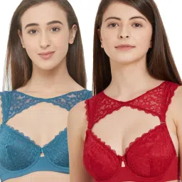 Soie Multicolor Under Wired Non Padded Push Up Bra - (Pack Of 2) image 1