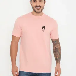 RIVOLTA Peach Slim Fit Cotton Crew T-Shirt-picture-42